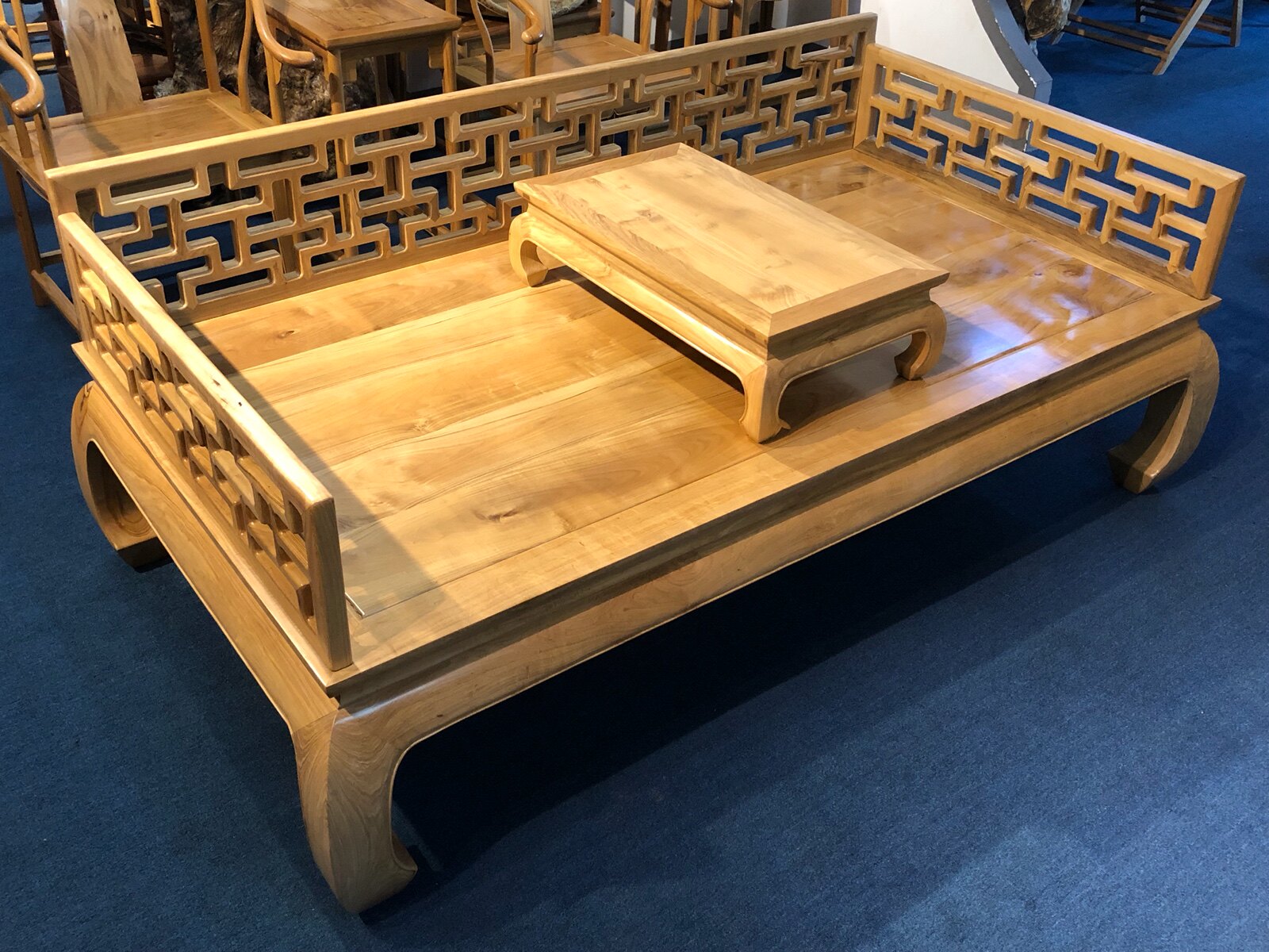 海南坡垒木明式家具罗汉床/做工精细/五拼板/满水波纹/实用收藏