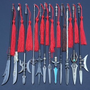 单月戟方天画戟长空赵云苍天龙枪关云长凤翅镏金镗手办武器模型