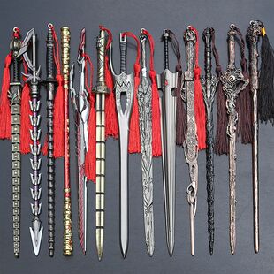 贪狼剑金箍棒斩天诛仙剑玄铁剑绝世好剑屠龙血饮狂刀手办武器模型