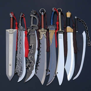 玄铁剑诛仙剑九环王老五血饮狂刀斩天剑血影战刀斧头武器模型道具