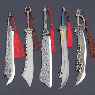 血饮狂刀屠龙宝刀九环大刀玄铁剑绝世好剑倚天魔剑武器模型未开刃