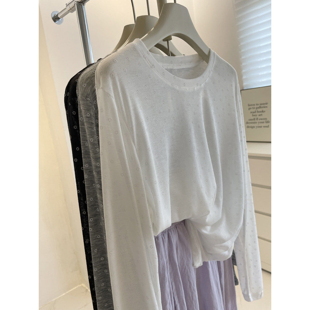 设计感时尚少女微透感叠穿宽松上衣春夏透视圆领透气减龄罩衫女,女装/女士精品,T恤,淘宝优惠券,粉丝福利购,淘宝优惠卷