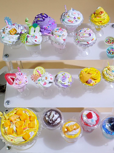 Мультяшная реалистичная акриловая игра с едой, кремовая подвеска ручной работы, «сделай сам»