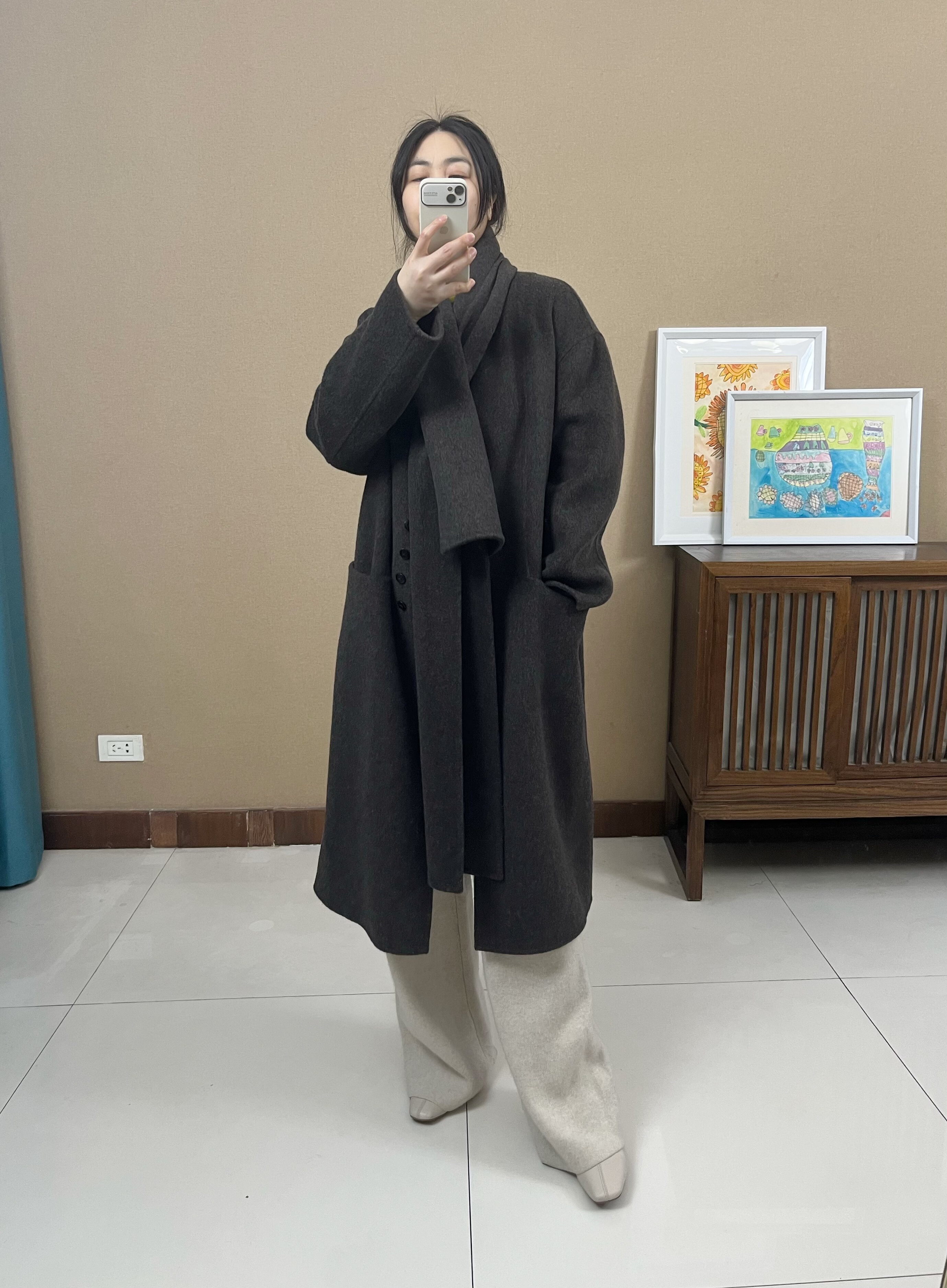 双面呢羊绒大衣中长款宽松显瘦2025冬季气质百搭毛呢外套新款大衣