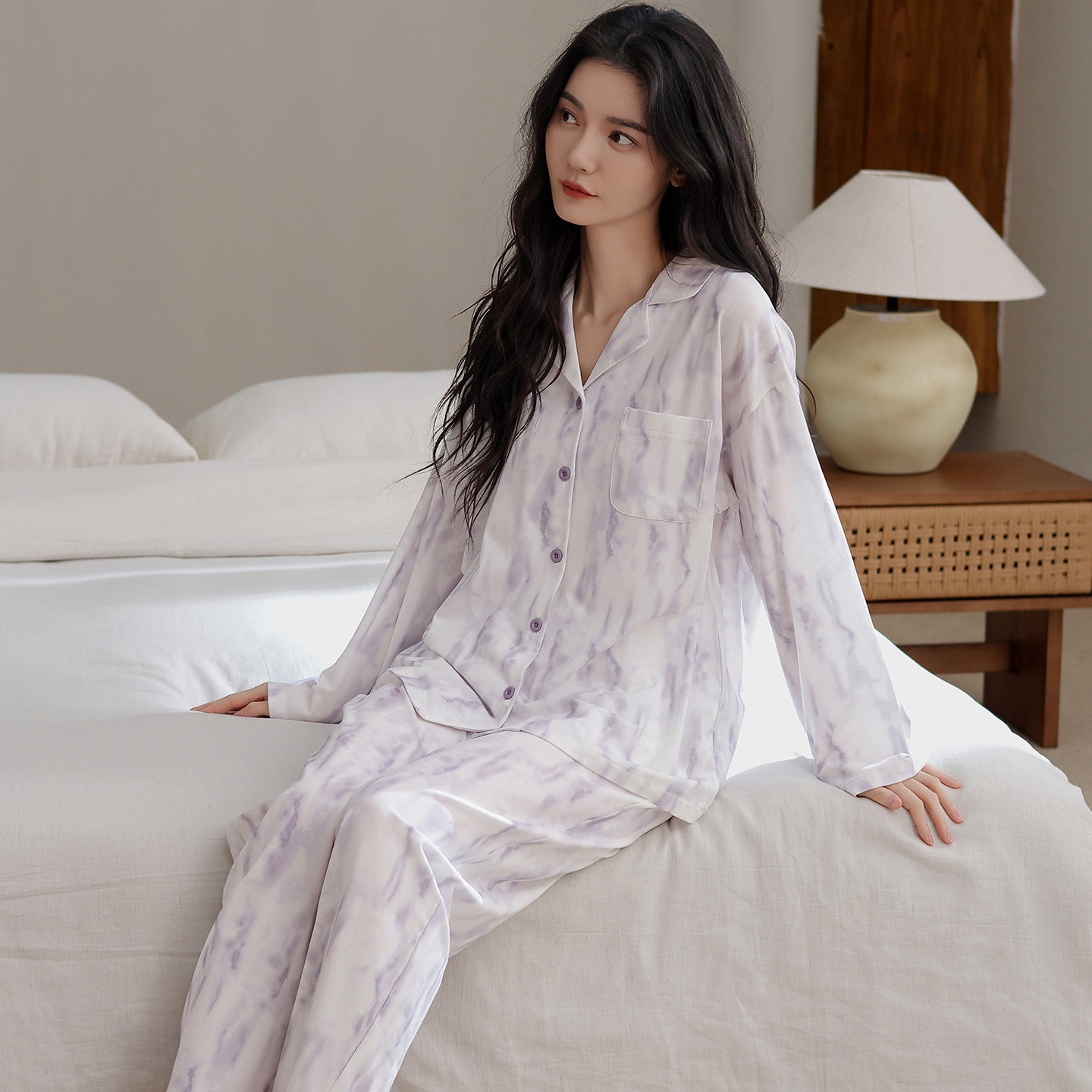 睡衣女士春秋款纯棉长袖女款秋季薄款大码秋冬高级感可外穿家居服,女士内衣/男士内衣/家居服,睡衣/家居服套装,淘宝优惠券,粉丝福利购,淘宝优惠卷