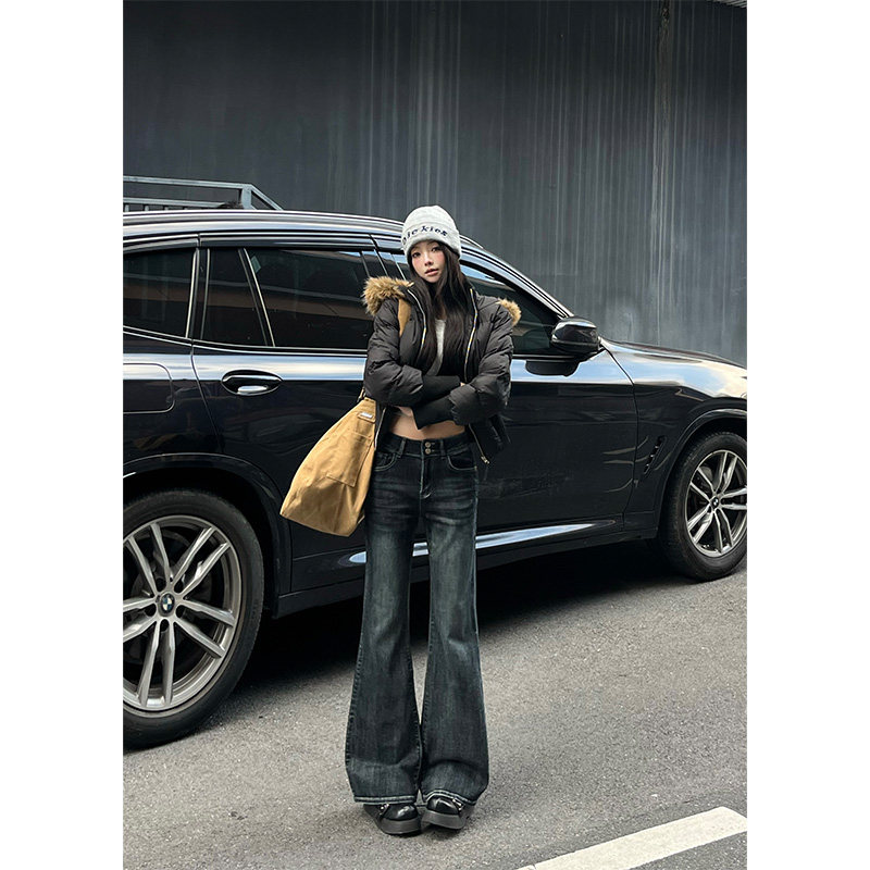 依琳家美式复古高街加绒加厚牛仔裤女2026秋冬新款高腰宽松阔腿裤,女装/女士精品,牛仔裤,淘宝优惠券,粉丝福利购,淘宝优惠卷