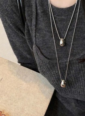 Willa｜极简风水滴吊坠项链女百搭简约时尚感休闲长款卫衣毛衣链