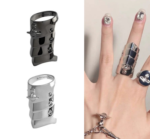 Willa｜朋克风nana同款盔甲戒指四节土星多层开口可调节活动指环