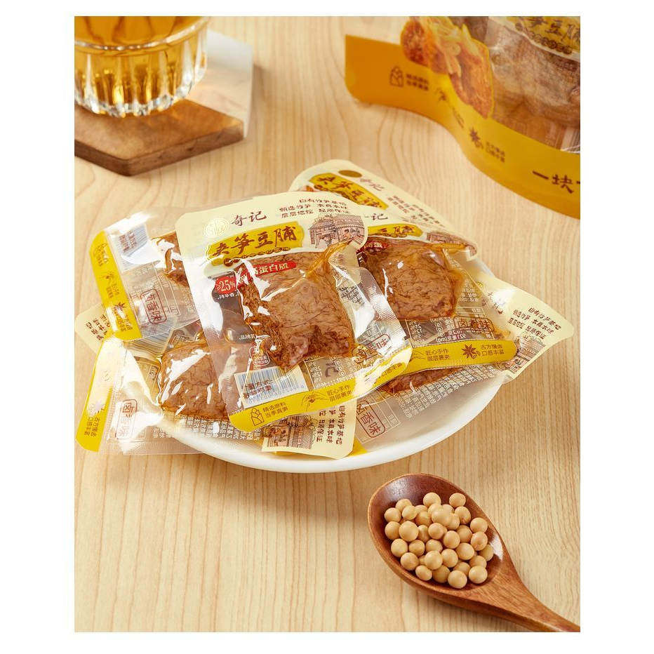 奇记夹笋烤肉豆脯手撕素肉豆干零食小吃休闲网红品特产散装称重