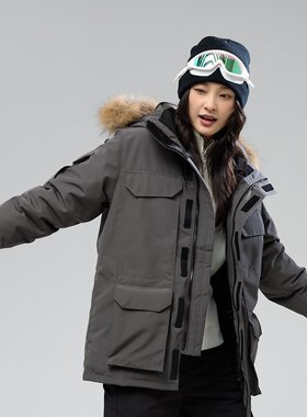 羽小白2025秋冬新款工装派克羽绒服女工装户外情侣款防风保暖极寒