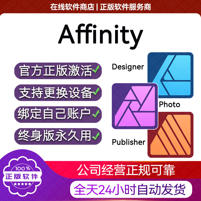 Affinity Designer Photo V2序列号激活码iPad 2 Publisher许可证
