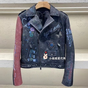 小姐姐Ed hardy潮牌专柜2025冬款女士皮衣外套E1RDW389-19800