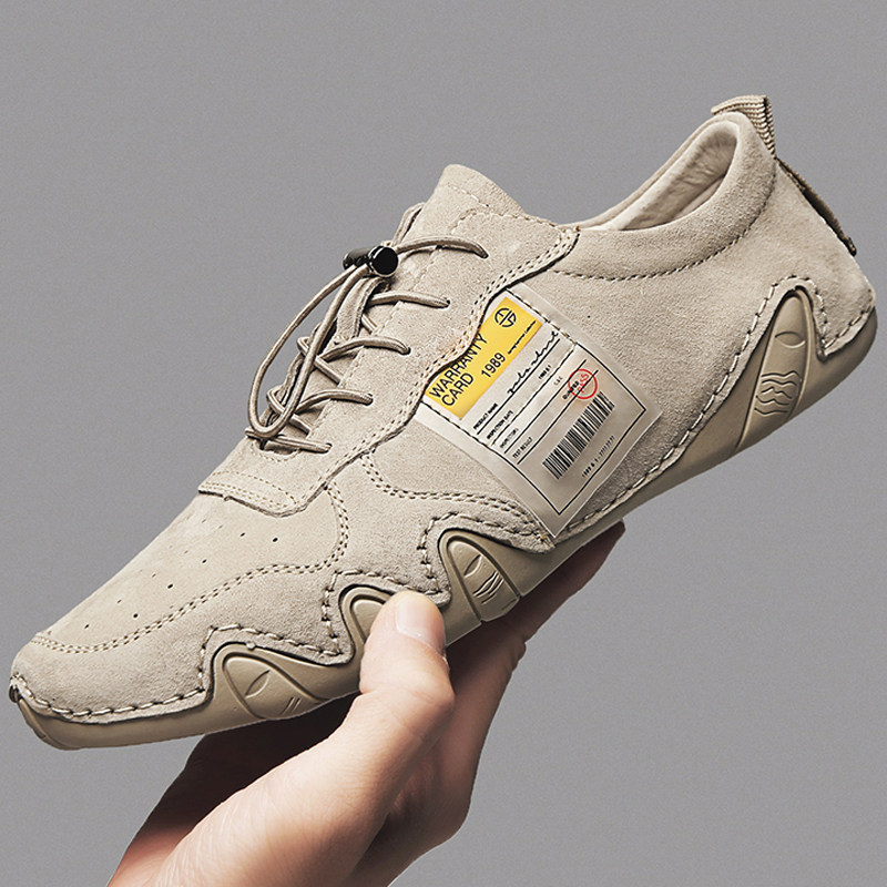 2025春季新款男鞋真皮运动男士休闲鞋豆豆鞋男韩版百搭潮鞋欧洲站,流行男鞋,单鞋,淘宝优惠券,粉丝福利购,淘宝优惠卷