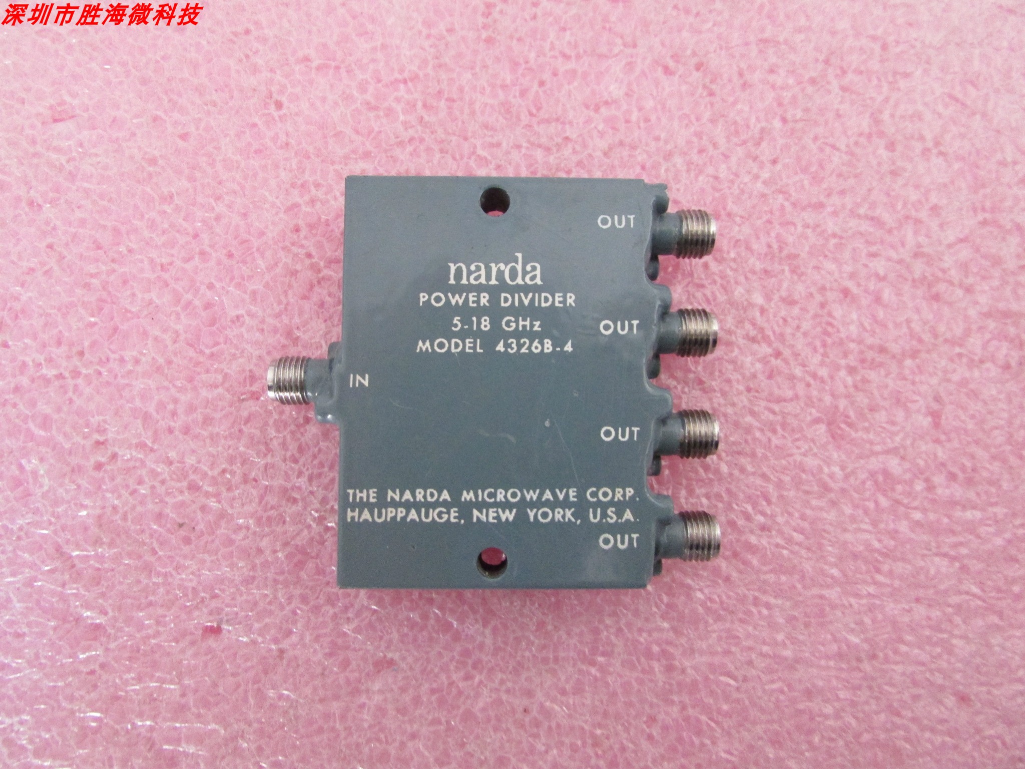 4326B-4 Narda 5-19GHz SMA 30W一分四 射频同轴 功率功分器