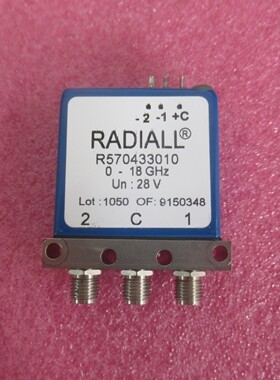 Radiall进口 R570433010 DC-18GHz SPDT 28V 240W 射频同轴开关