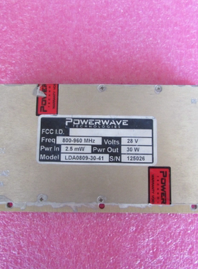 POWERWAVE 0.5-1GHz 500-1000MHz 41dB 30W 28V 射频 功率放大器