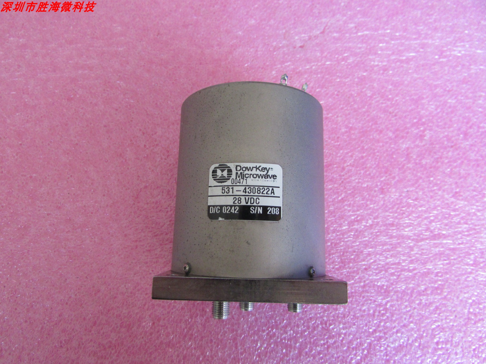 DOW-KEY 531-430822A DC-18GHz SMA 28V SP3T 射频微波同轴开关