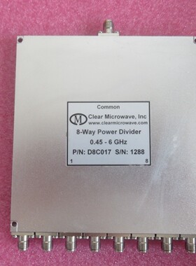 Clear进口 455-6000MHz 8路 射频 一分八功率功分器 0.455-6GHz