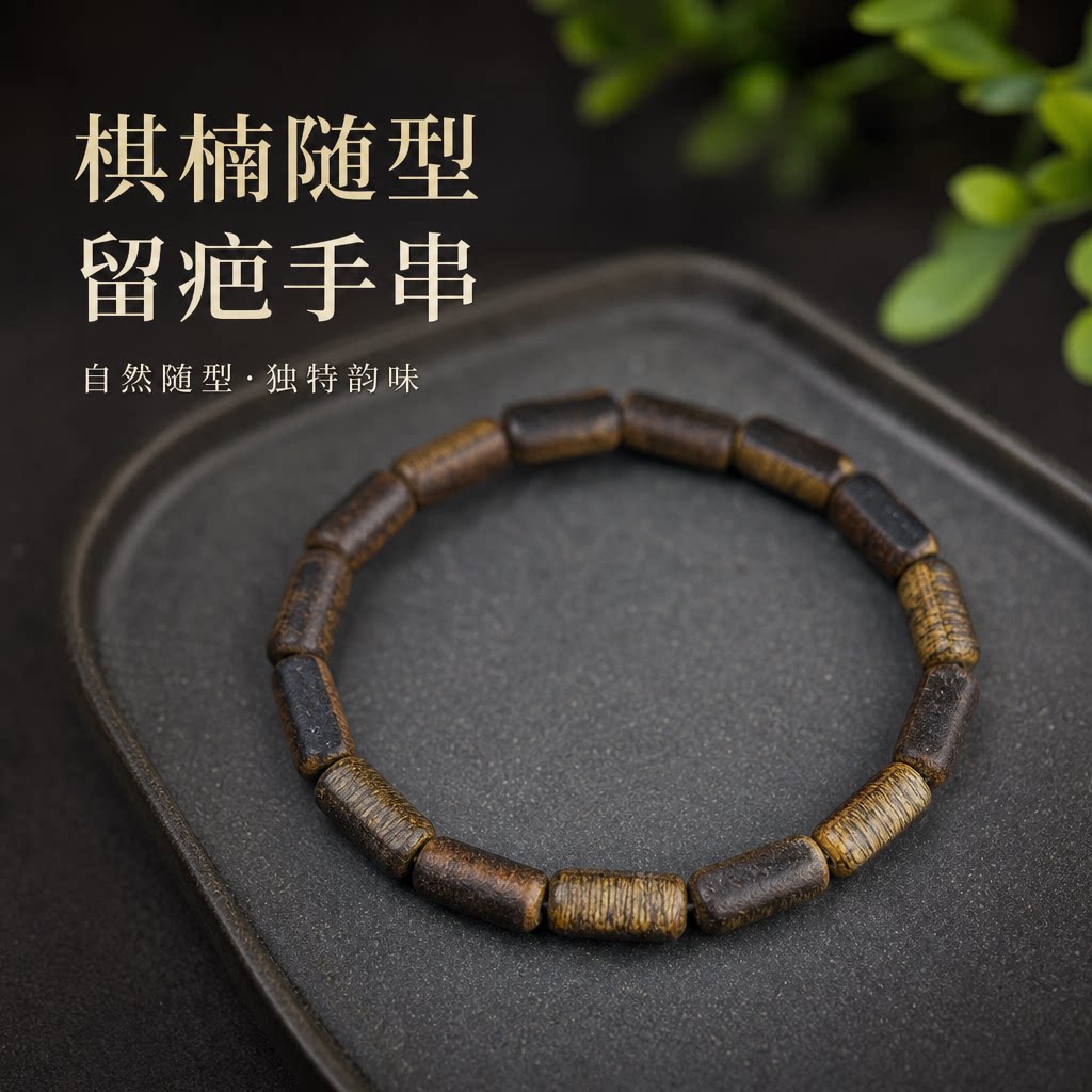 保真奇楠沉香手串随型留疤桶珠老料单圈棋楠手链男女文玩手链饰品