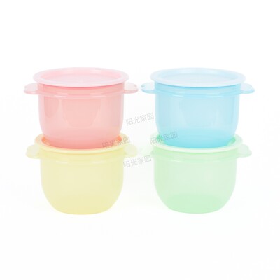 特百惠750ml夏花密封易开保鲜盒 小吃零食储藏盒蔬菜水果保鲜圆碗