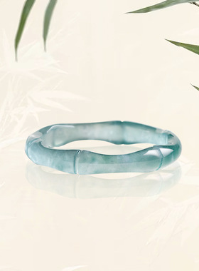 天然女款翡翠戒指蓝水戒指玉石竹节指环男女情侣玉对戒尾戒玉手饰