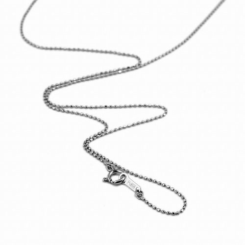 日本pt850铂金项链素链切面圆珠链 铂金细链锁骨链丨宽0.8mm