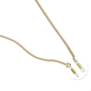 日本18k金黄金眼镜链2切面喜平链侧身链挂脖链｜宽2.30mm 长70cm