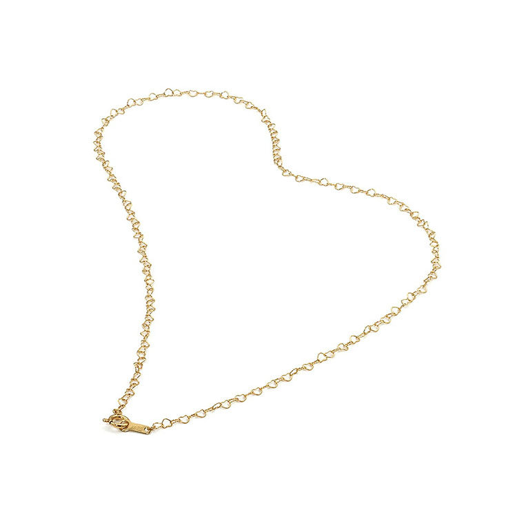 日本18K黄金项链可爱心型心形链丨宽1.9mm