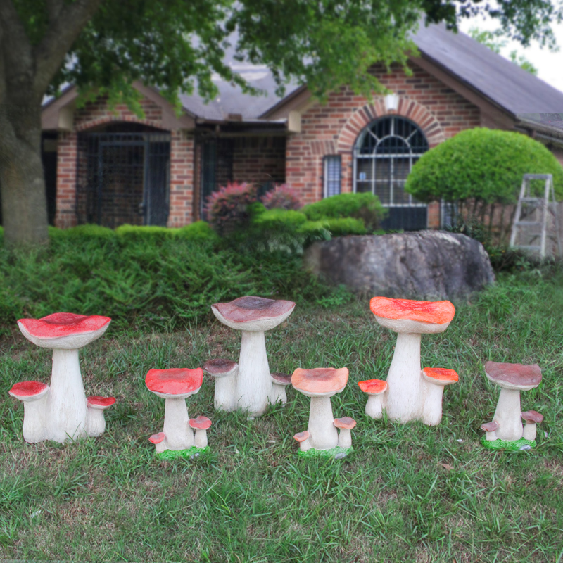 户外花园庭院别墅小区公园仿真蘑菇摆件景观园林雕塑树脂装饰小品