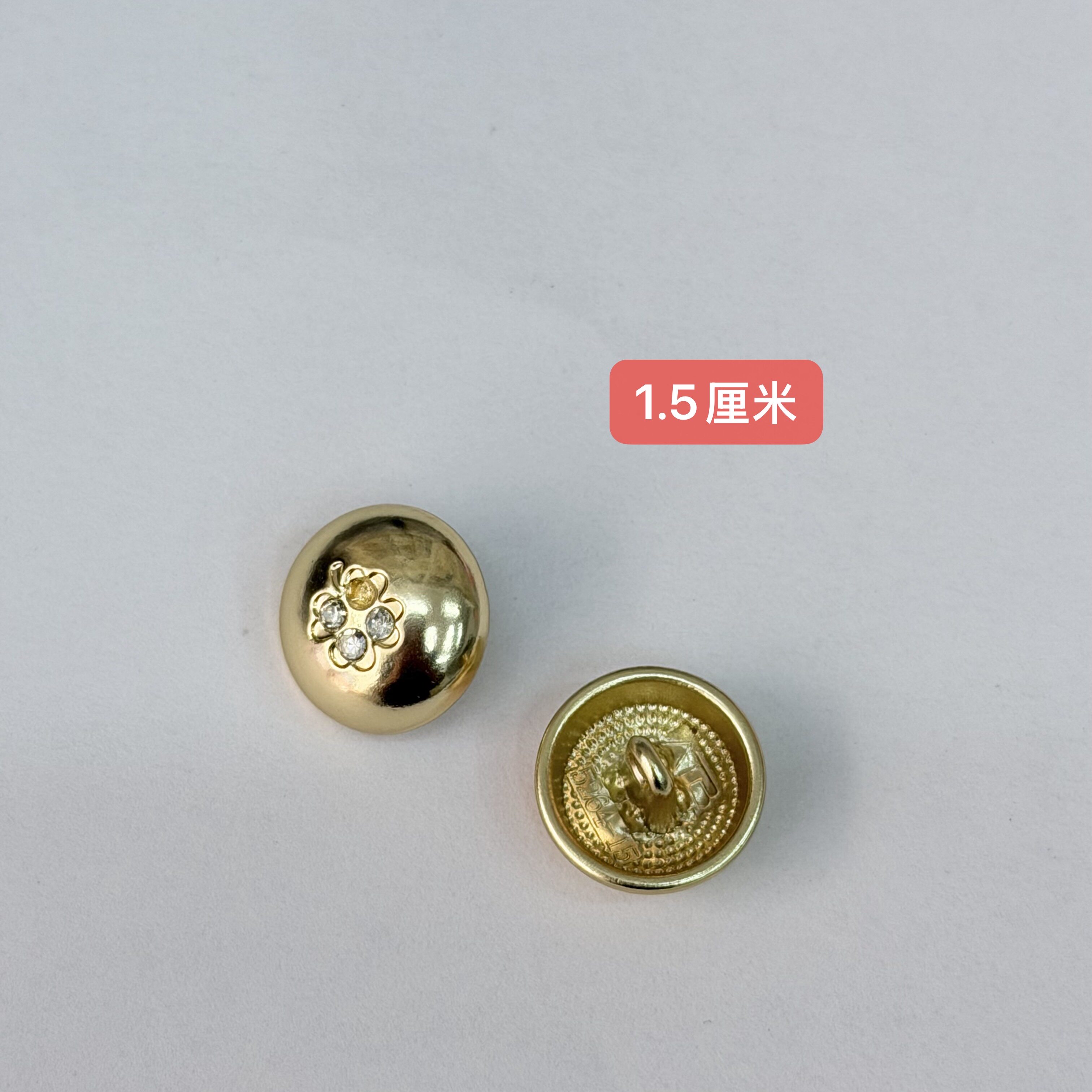金色花托树脂珠扣圆形中式仿玉石珠子纽扣禅服唐装旗袍汉服扣子