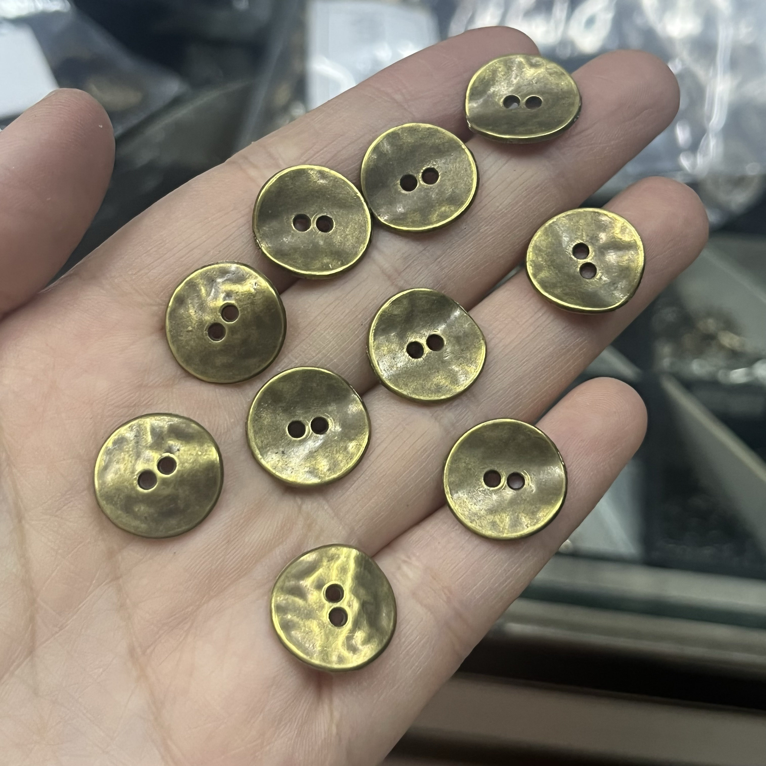 DIY暗金黄色高档衬衫外套纽扣复古钮扣古铜白古银青古铜钮扣