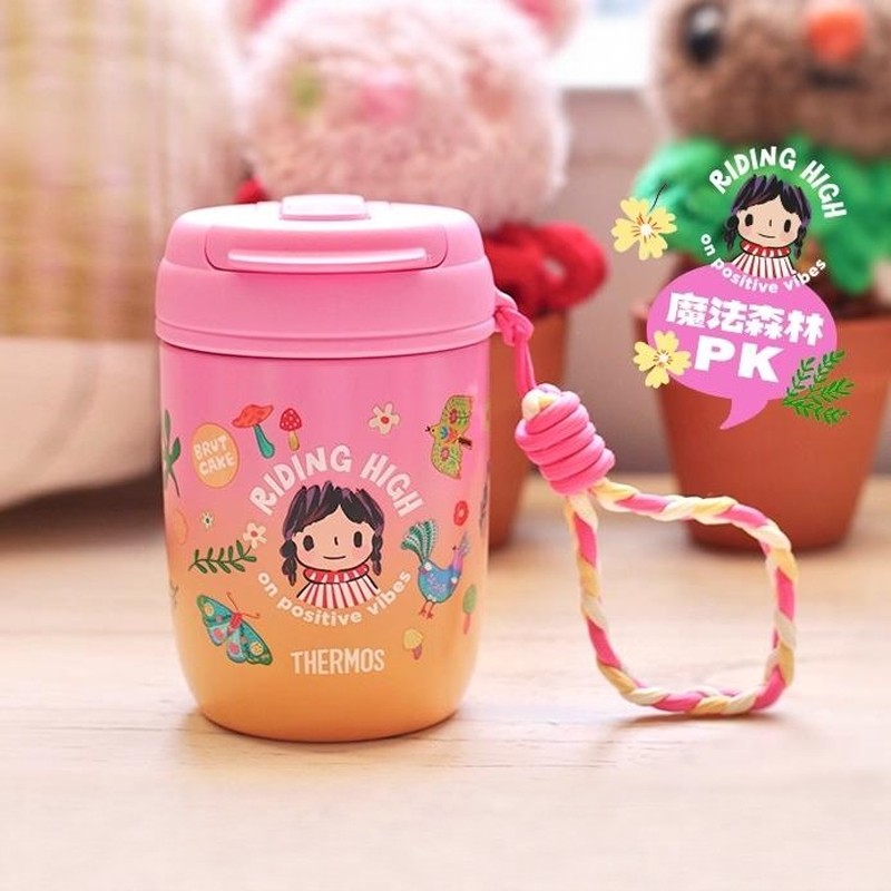 膳魔师保温杯便携双饮杯吸管杯316L不锈钢水杯咖啡杯拎拎杯TCMX