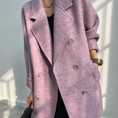 加厚苏力羊驼绒大衣女高