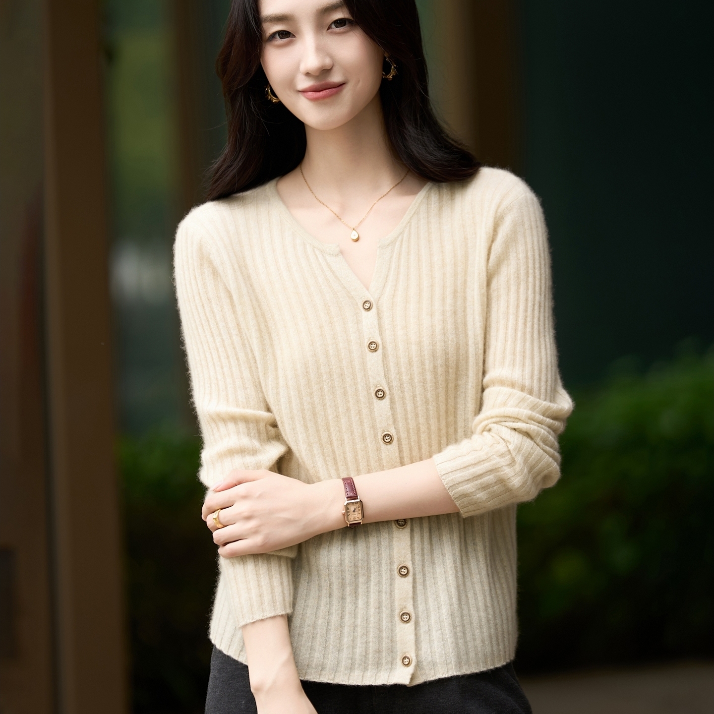 法式高端100纯羊毛针织开