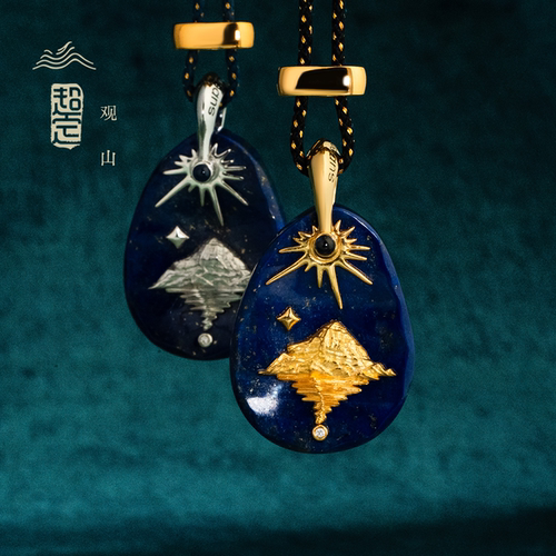 足金宝石立体浮雕黄金吊坠