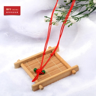 206款项链绳-宝宝锁中国结红绳绿珠项链绳玉线挂绳绳