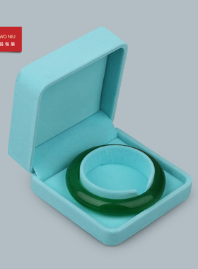 水绿色绒布戒指项链手镯包装盒