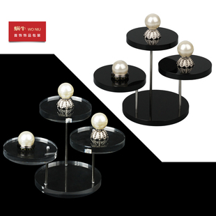 19JZZ亞克力水晶臺(tái)3轉(zhuǎn)中戒指展示架展示座首飾飾品柜臺(tái)展示托