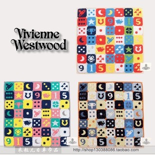 外贸日单纯棉剪绒提花 土星 西太后 手帕 Vivien 薇薇恩小方巾