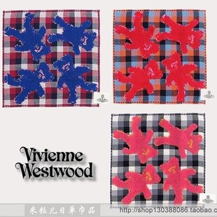 外贸日单纯棉纱布提花西太后 vivienn 薇薇安卡通手帕小方巾