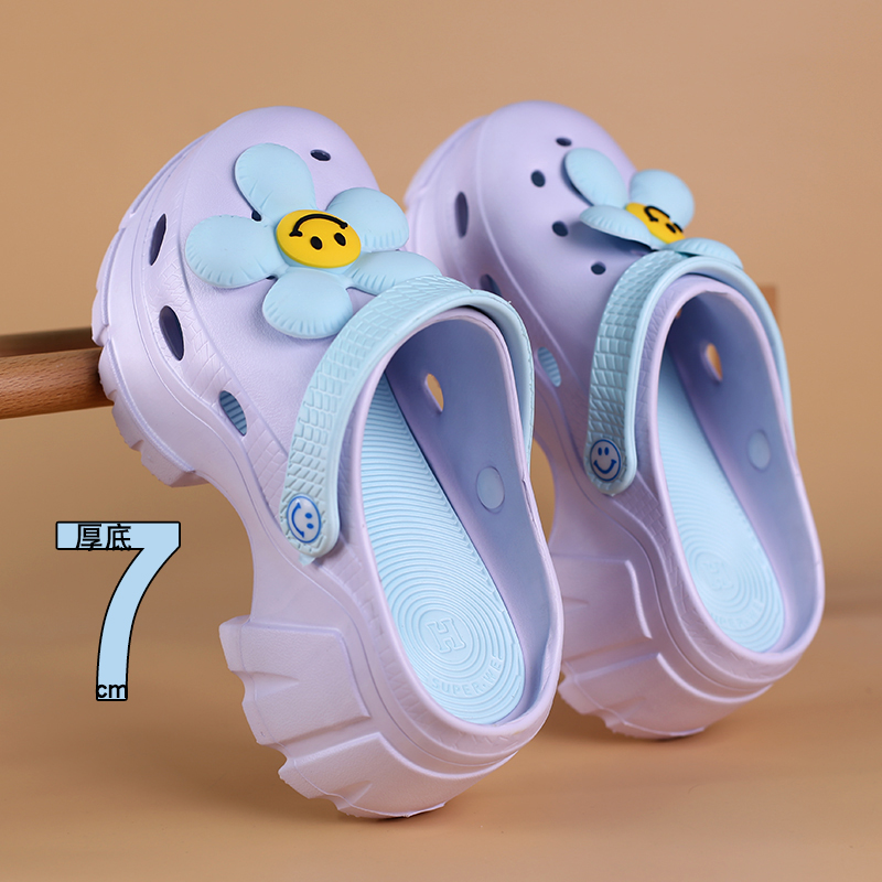 时尚高跟包头增高包头拖防滑耐磨