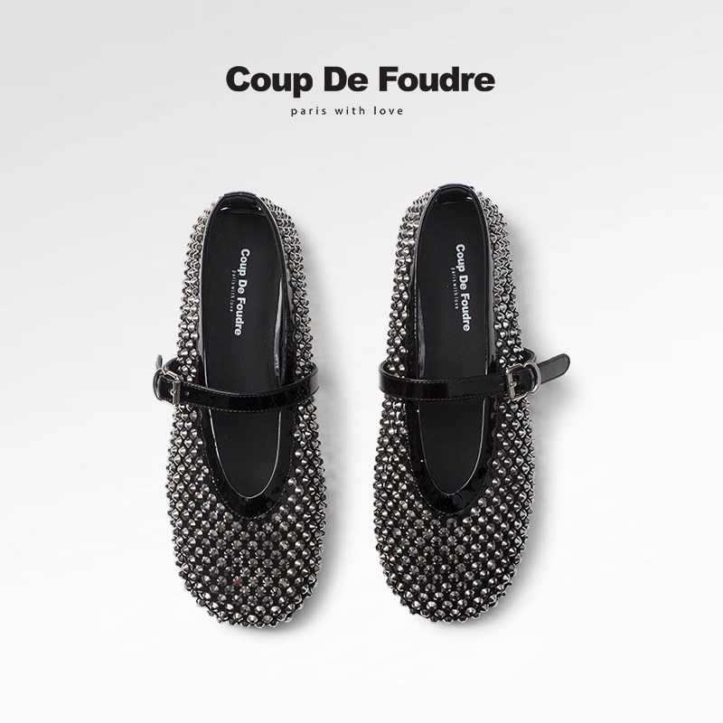 CDF女鞋2025夏季新款时尚气质玛丽珍鞋平底浅口水钻镂空透气单鞋,女鞋,玛丽珍鞋,淘宝优惠券,粉丝福利购,淘宝优惠卷