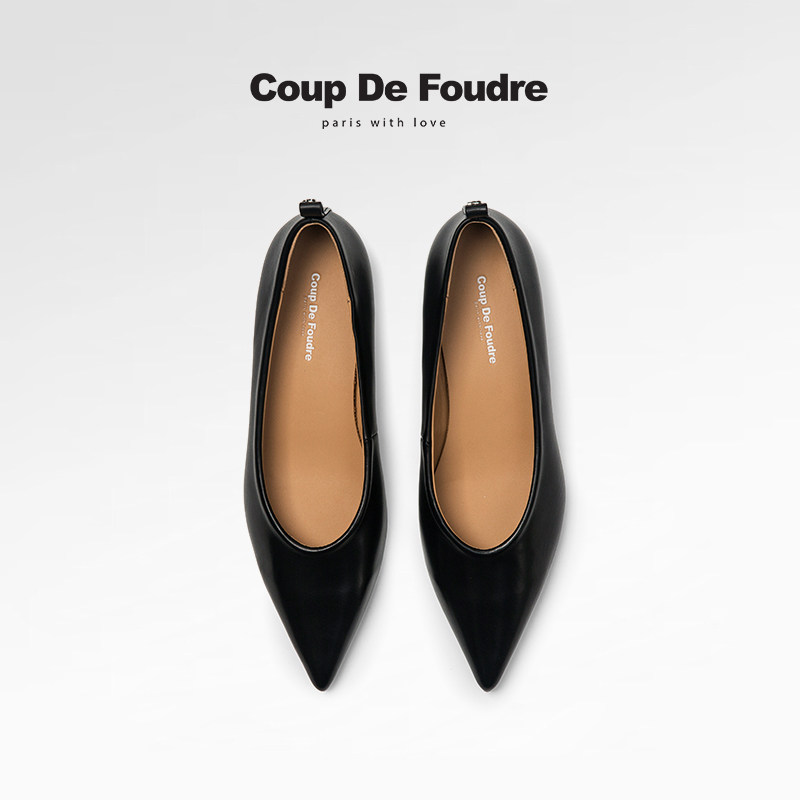 CDF女鞋轻奢秋季法式百搭真皮法式尖头软底舒适平底鞋浅口单鞋女,女鞋,浅口单鞋,淘宝优惠券,粉丝福利购,淘宝优惠卷