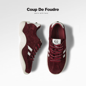 CDF女鞋轻奢时尚秋季磨砂百搭轻便舒适板鞋运动休闲鞋德训鞋女鞋