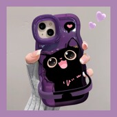 可爱猫咪适用苹果16双支架手机壳p40新女款 iPhone15promax华为mate70荣耀200小米13vivox100个性 oppoReno12套