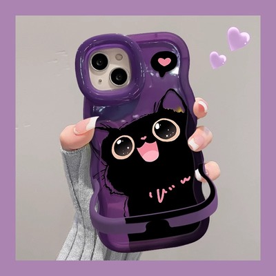 可爱猫咪板凳双支架手机壳