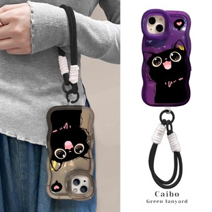 可爱猫咪适用苹果16双支架手机壳p50新女款iPhone15promax华为mate60荣耀200pro女vivox100防摔oppoReno12套