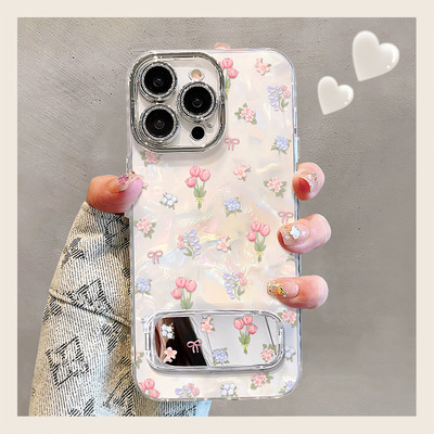 郁金香花新款贝壳纹手机壳