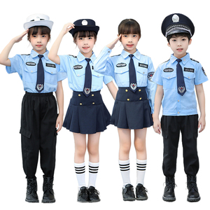儿童警服警察服警装备服套装男童警官服小交警交通服装角色扮演服