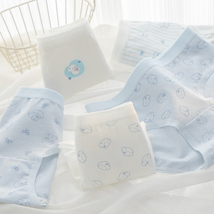 蓝白大耳狗印花A类纯棉少女内裤 亲肤大码抑菌不掉色学生三角短裤